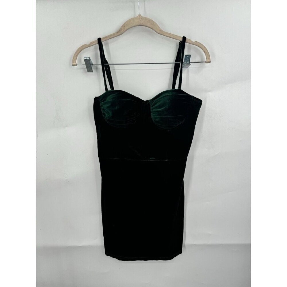 Windsor Dress Women Small‎ Green Velvet Tinkerbell Holiday Feel Me Bustier Mini